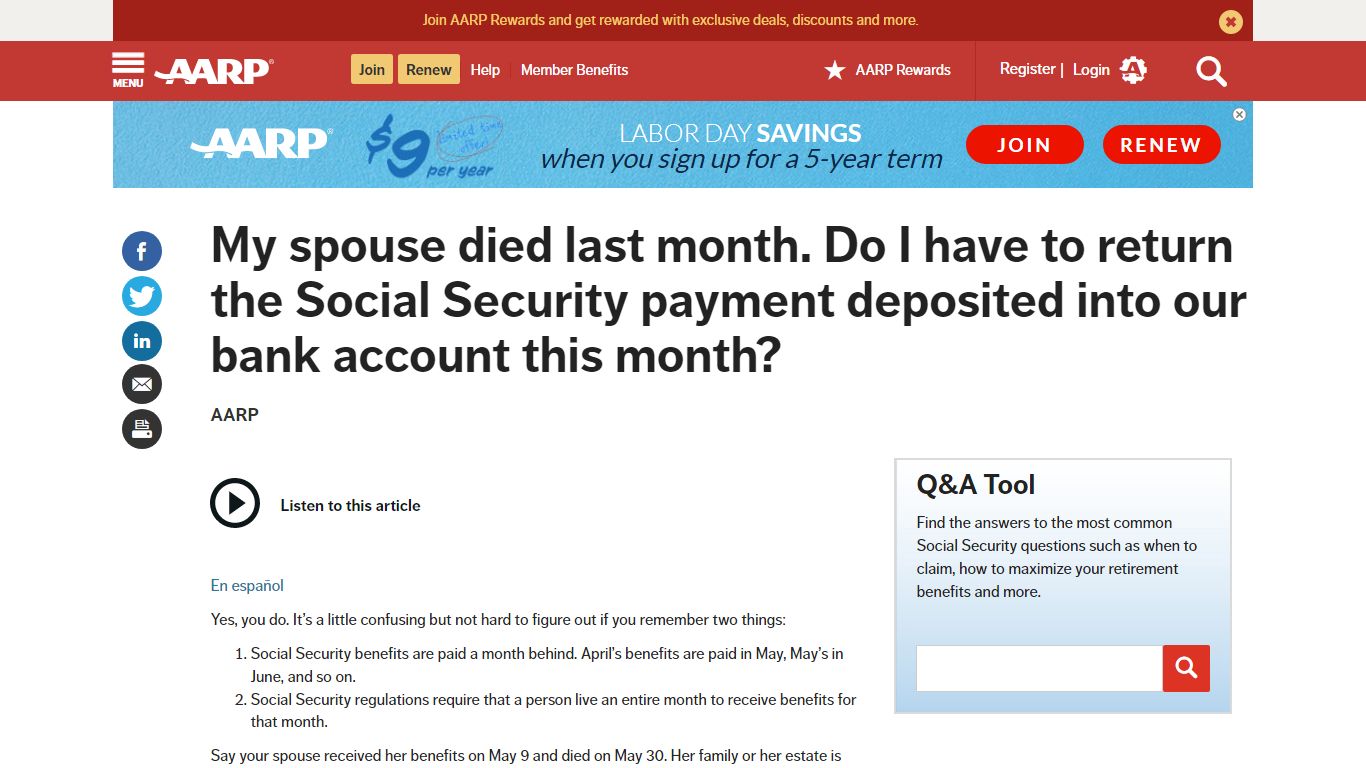 Do You Have to Pay Back Social Security When Someone Dies? - AARP